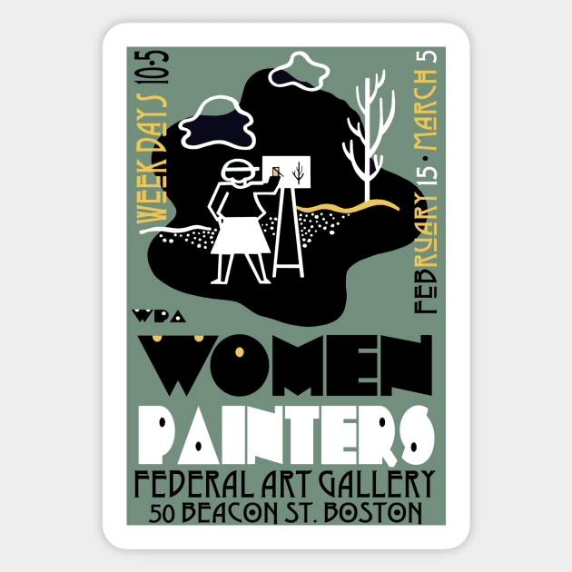 WPA Women Painters Design Sticker by headrubble